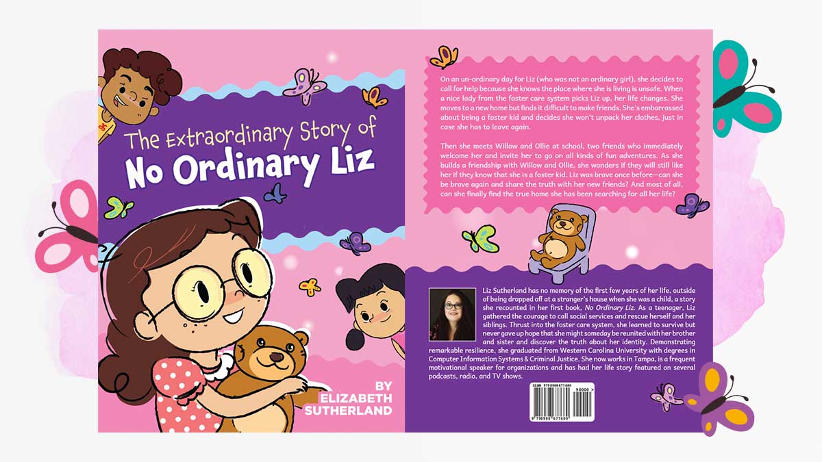 The Story of Liz Childrens Book edition, illustrated children with butterfly's on the book cover
